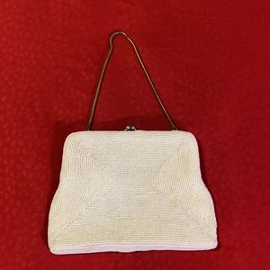 PEARL Vintage white beaded pearl purse